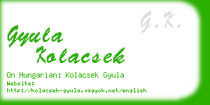gyula kolacsek business card